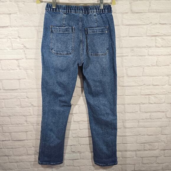 W Mica Los Angeles HIGH RISE UTILITY BF JOGGER Elastic Waist Denim Pants Size S - Picture 4 of 9